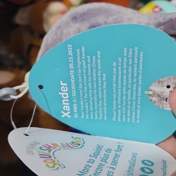 Squishmallow Xander Squishmallow Clip Dino Bag Keychain - Picture 5 of 5